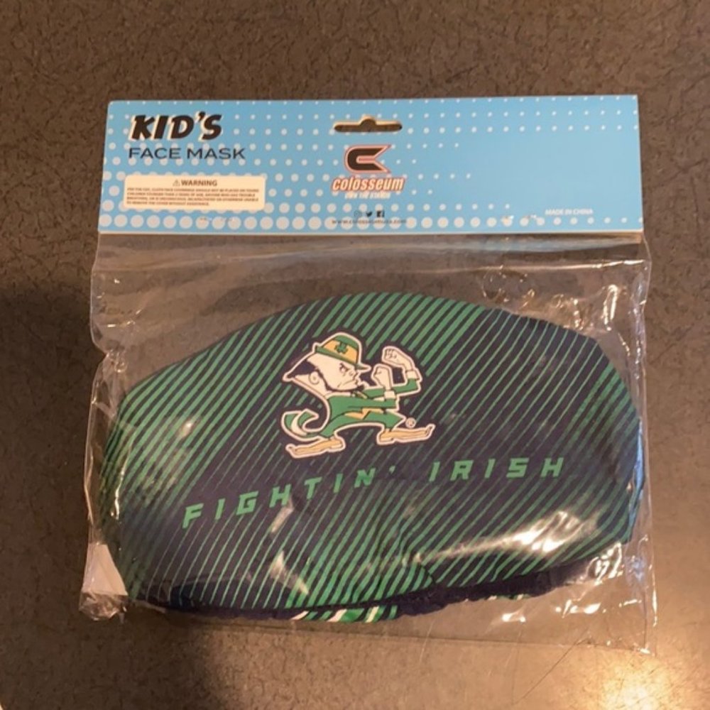 Notre Dame Fightin Irish Kids Face Masks New